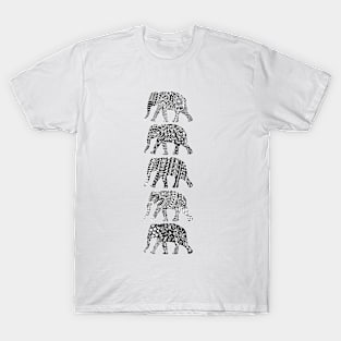 Patterned Elephants (Blk&Whte) T-Shirt